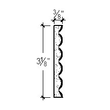 Side View image of Plaster Ornament / Fish Scale DC817-01A