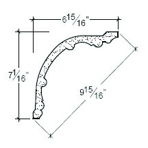 Side View of Plaster Cornice – DC507-133B Side View image of Plaster Cornice – DC507-133B
