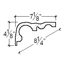 Side View of Plaster Crown Molding – DC504-376 Side View image of Plaster Crown Molding – DC504-376