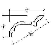 Side View image of Plaster Crown Molding – DC504-388