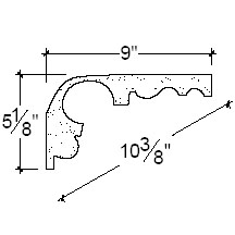Side View of Plaster Crown Molding – DC505-376 Side View image of Plaster Crown Molding – DC505-376
