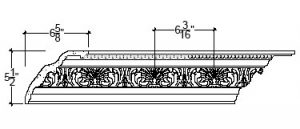 2D View image of Plaster Cornice – DC505-391