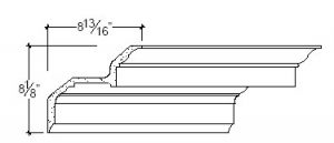 2D View of Plaster Crown Moulding – DC508-373 2D View image of Plaster Crown Moulding – DC508-373