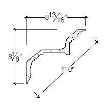 Side View of Plaster Crown Moulding – DC508-373 Side View image of Plaster Crown Moulding – DC508-373
