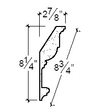 Side View image of Plaster Crown Moulding /DC508-380