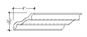 2D View of Plaster Crown Molding – 503-394 2D View image of Plaster Crown Molding – 503-394