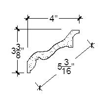 Side View of Plaster Crown Molding – 503-394 Side View image of Plaster Crown Molding – 503-394
