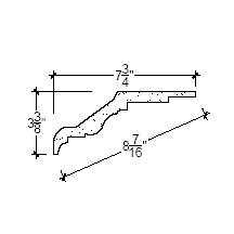 Side View of Plaster Crown Molding – 503-396 Side View image of Plaster Crown Molding – 503-396
