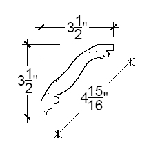 Side View of Plaster Crown Molding – 503-403 Side View image of Plaster Crown Molding – 503-403
