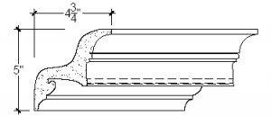 2D View of Plaster Crown Molding – 505-401 2D View image of Plaster Crown Molding – 505-401