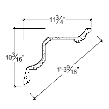 Side View image of Plaster Crown Molding – 510-399
