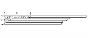2D View of Plaster Crown Moulding – DC503-417 2D View image of Plaster Crown Moulding – DC503-417