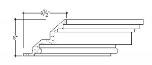 2D View of Plaster Crown Moulding – DC508-424 2D View image of Plaster Crown Moulding – DC508-424