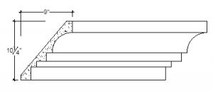 2D View image of Plaster Crown Moulding – DC510-422