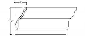 2D View of Plaster Crown Moulding – DC512-425 2D View image of Plaster Crown Moulding – DC512-425