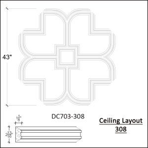 Side View image of Ceiling Layout 308