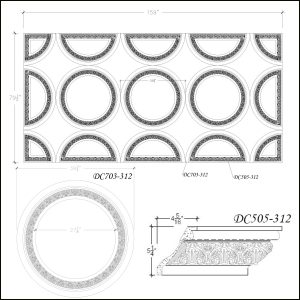 2D View image of Plaster Ceiling System / DC703-312