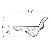 Side View of PLASTER COVE MOULDING – DC505-521 Side View image of PLASTER COVE MOULDING – DC505-521