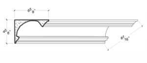 2D View image of PLASTER CROWN MOULDING – DC504-430