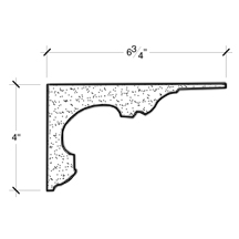 Side View of PLASTER CROWN MOULDING – DC504-437 Side View image of PLASTER CROWN MOULDING – DC504-437