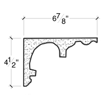 Side View of PLASTER CROWN MOULDING – DC504-447 Side View image of PLASTER CROWN MOULDING – DC504-447