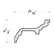 Side View of PLASTER CROWN MOULDING – DC504-459 Side View image of PLASTER CROWN MOULDING – DC504-459