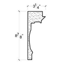 Side View of PLASTER CROWN MOULDING – DC508-442 Side View image of PLASTER CROWN MOULDING – DC508-442