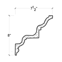 Side View of PLASTER CROWN MOULDING – DC508-548 Side View image of PLASTER CROWN MOULDING – DC508-548