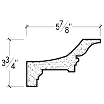 Side View of PLASTER CROWN MOULDING – DC503-329 Side View image of PLASTER CROWN MOULDING – DC503-329