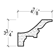 Side View of PLASTER CROWN MOULDING – DC503-329B Side View image of PLASTER CROWN MOULDING – DC503-329B