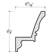 Side View of PLASTER CROWN MOULDING – DC509-329 Side View image of PLASTER CROWN MOULDING – DC509-329