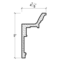 Side View of PLASTER CROWN MOULDING – DC509-344 Side View image of PLASTER CROWN MOULDING – DC509-344