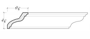 2D View of Plaster Crown Moulding DC505-584 2D View image of Plaster Crown Moulding DC505-584