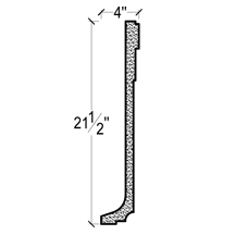 Side View of Plaster Panel Moulding DC421-470 Side View image of Plaster Panel Moulding DC421-470