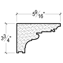 Side View image of Plaster Crown Moulding DC503-522