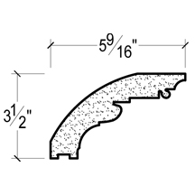 Side View of Plaster Crown Moulding DC503-522A Side View image of Plaster Crown Moulding DC503-522A