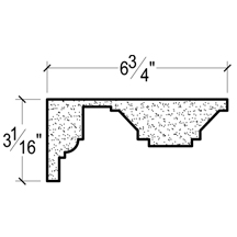 Side View image of Plaster Crown Moulding DC503-596