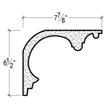 Side View of Plaster Cove Moulding DC506-556 Side View image of Plaster Cove Moulding DC506-556