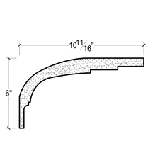 Side View of Plaster Cove Moulding DC506-590 Side View image of Plaster Cove Moulding DC506-590