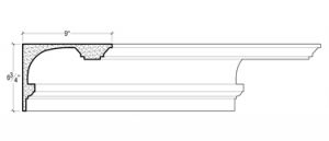 2D View of Plaster Crown Moulding DC506-595 2D View image of Plaster Crown Moulding DC506-595
