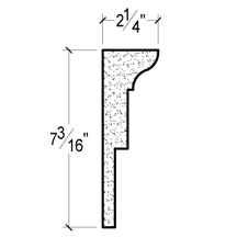 Side View image of Plaster Panel Moulding DC507-485