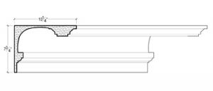 2D View of Plaster Crown Mouding DC507-595 2D View image of Plaster Crown Mouding DC507-595