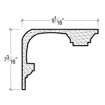 Side View image of Plaster Crown MOulding DC507-595A