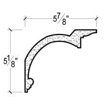 Side View of Plaster Crown Moulding – DC505-654 Side View image of Plaster Crown Moulding – DC505-654