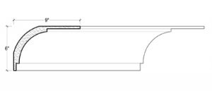 2D View of Plaster Crown Moulding – DC506-663 2D View image of Plaster Crown Moulding – DC506-663