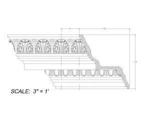 2D View image of Plaster Crown Cornice – DC512-571