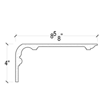 Side View of Plaster Crown Moulding – DC504-693 Side View image of Plaster Crown Moulding – DC504-693