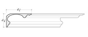 2D View of Plaster Crown Moulding – DC504-695 2D View image of Plaster Crown Moulding – DC504-695