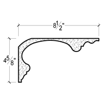 Side View of Plaster Crown Moulding – DC504-695 Side View image of Plaster Crown Moulding – DC504-695