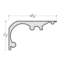 Side View of Plaster Crown Moulding – DC507-690 Side View image of Plaster Crown Moulding – DC507-690